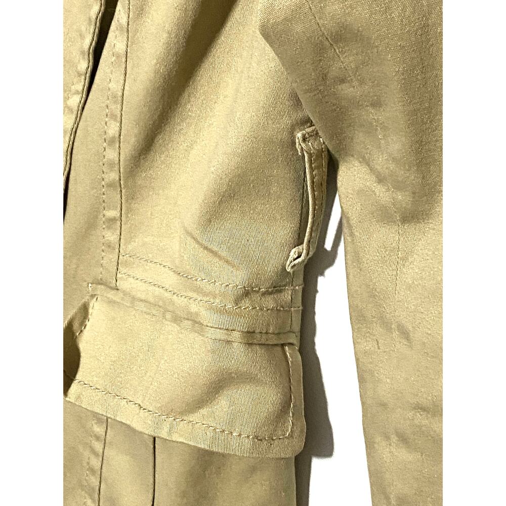 H&M Khaki Trench Coat Womens 6 Double Breasted Classic Timeless Preppy Office - Picture 6 of 12